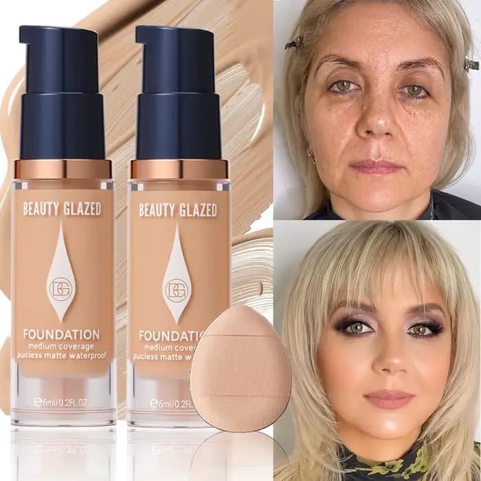 Ensemble de maquillage pour le visage : 2 fonds de teint mats + 1 éponge