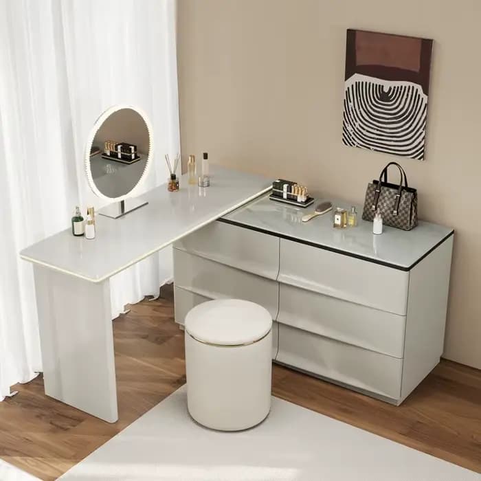Coiffeuse Design naturel moderne Simple maquillage coiffeuse chambre fille bureau Mesa De Maquillaje maison accessoires