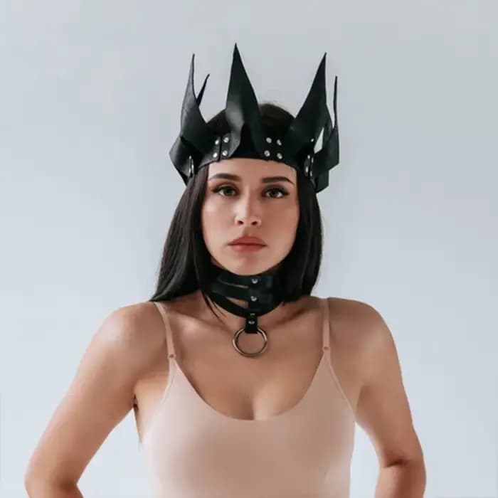 Accessoires de cosplay en cuir PU pour femmes et hommes, couronne rouge, costume de carnaval, décoration du jour de Noël, accessoire SFP, masade Tim Party