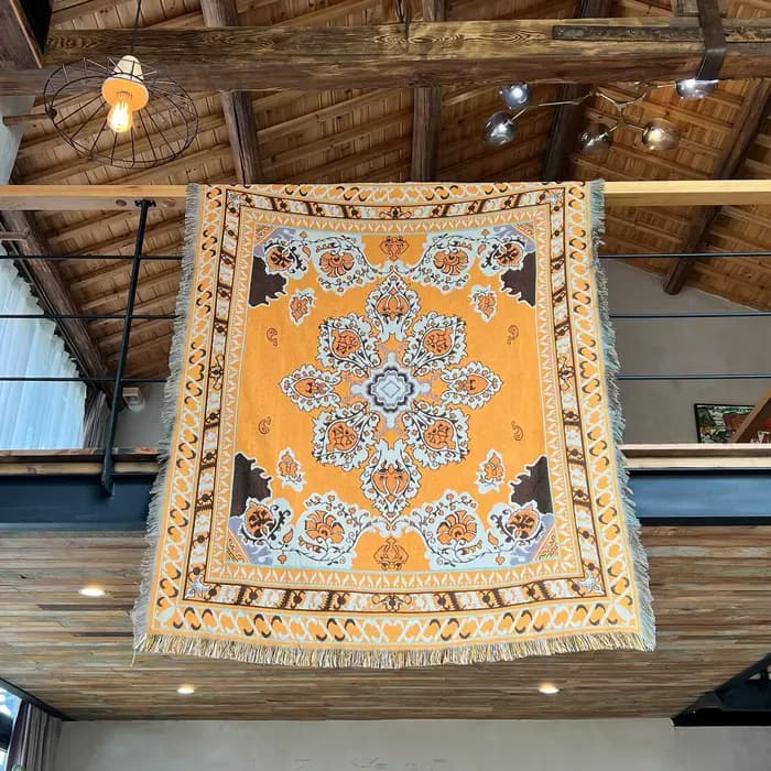 Couvertures en lin tribal à carreaux avec pompon, tapis d'extérieur, couverture de pique-nique de camping, couvertures de lit décoratives Boho, tapis de canapé, voyage Lea