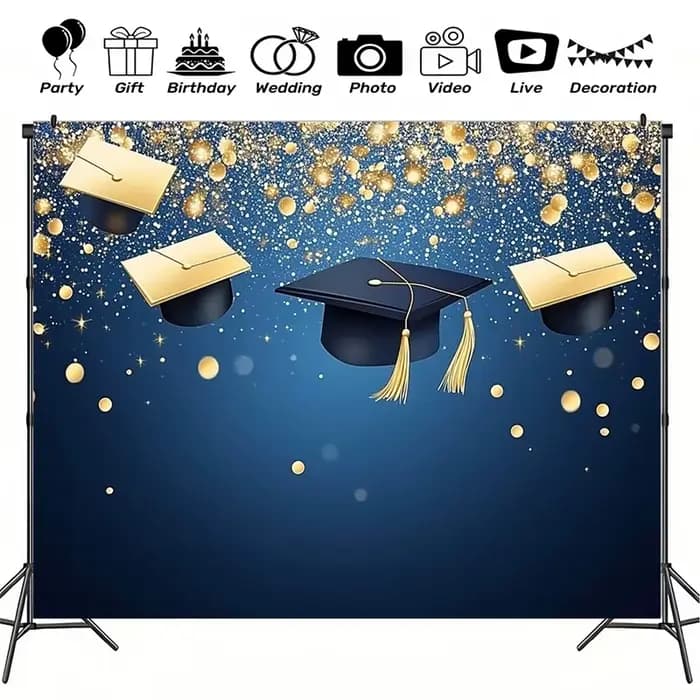 Le fond de projecteur avec un thème de classe de diplômé est parfait pour la photographie et les bannières de fête. Activités du festival