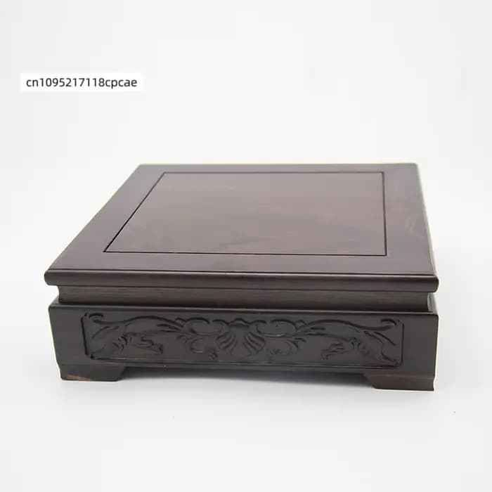 Socle en bois massif pour vase, cristal, pierre et objets de collection, support de présentation carré en bois pour la décoration de la maison