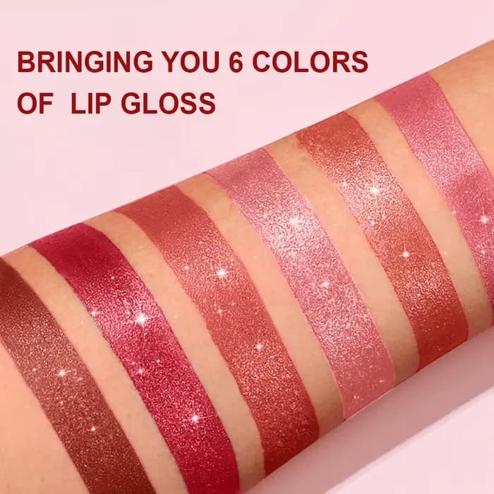 Rouge à lèvres luxueux à paillettes métalliques