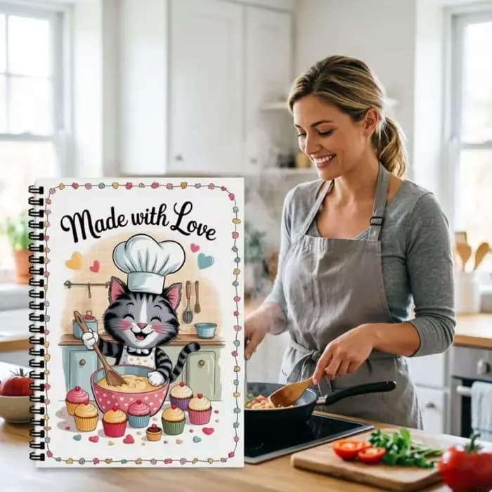 Carnet notes préparation des repas, réutilisation, avec pages détachables reliure à spirales métalliques pour des