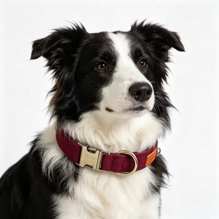 Collier pour animaux de compagnie rouge avec boucle en alliage, doublure confortable en matériau de plongée, sangle tissée durable, ne laisse aucune trace sur la fourrure, pour chiens de petite à moye