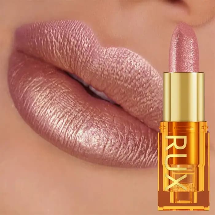 Rouge à lèvres métallique brillant à paillettes audacieuses et intenses