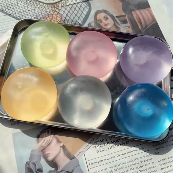 Balle à presser en gelée transparente Vaseline, colorée, à étirement lent, anti-stress, jouet sensoriel, cadeau de loisirs