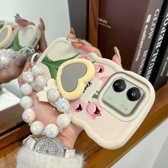 3 pièces (Coque de téléphone + cordon + support) pour Redmi 13C/14R/15C/13/14C