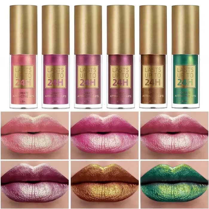 Vernis à lèvres à paillettes vertes