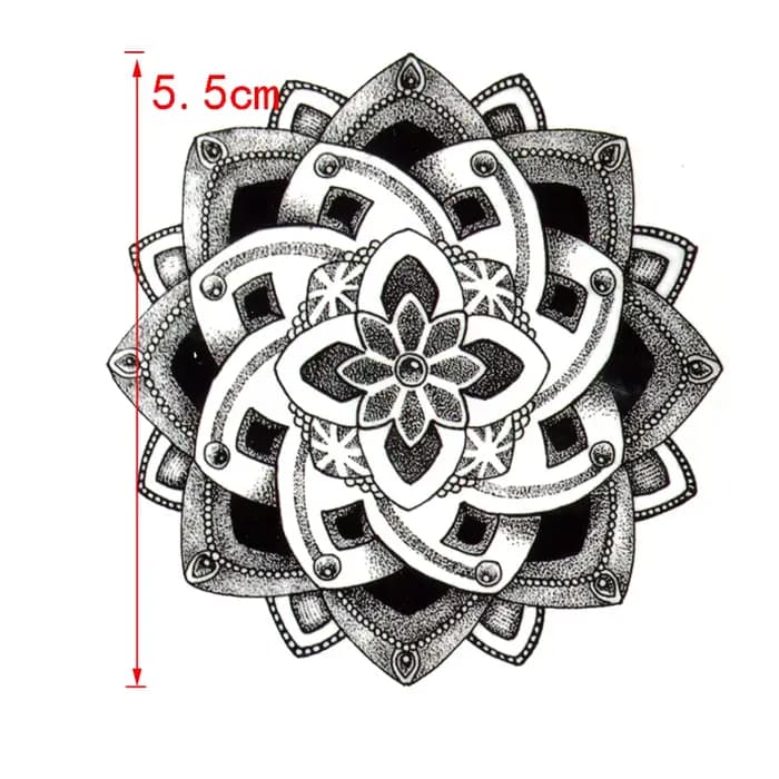 Tatouage temporaire en henné, motif fleur de Lotus, imperméable, pour homme et femme, autocollant de beauté, manches, rouge, faux