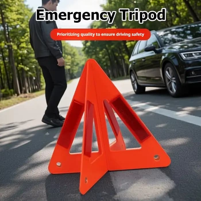 Triangle de signalisation d'urgence pour voiture, rouge, réfléchissant, pour la sécurité routière, trépied portable pliable, panneau de signalisation d'arrêt, réflecteur