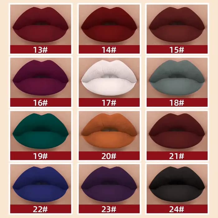 QIBEST mat liquide rouge à lèvres imperméable longue durée velours brillant
