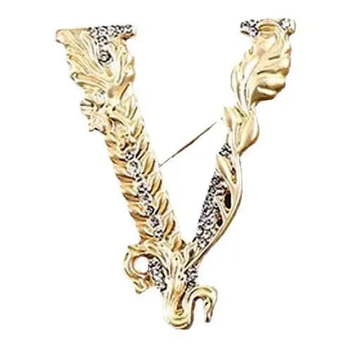 Broche baroque en forme de V, vintage pour femmes et hommes, accessoires de manteau, épingles, bijoux