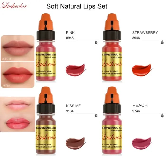 Lushcolor – ensemble de pigments pour lèvres rose doux