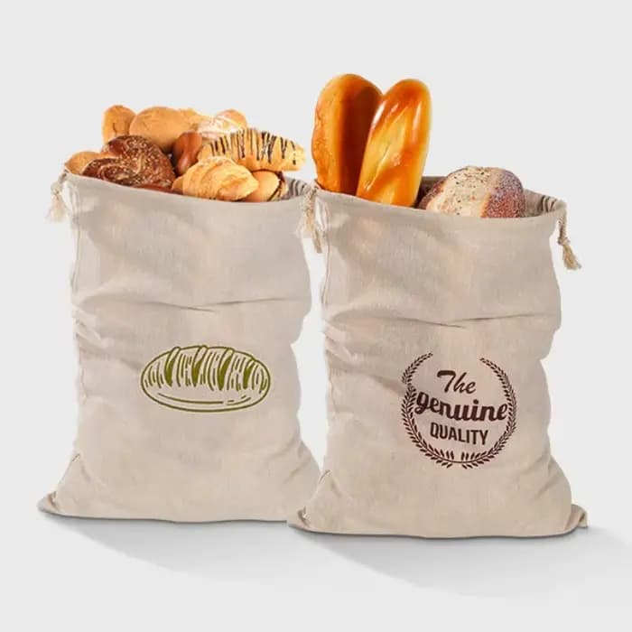 Sacs à pain en lin réutilisables avec cordon de serrage pour pain artisanal fait maison, baguette, respirants, écologiques, pour conserver les aliments