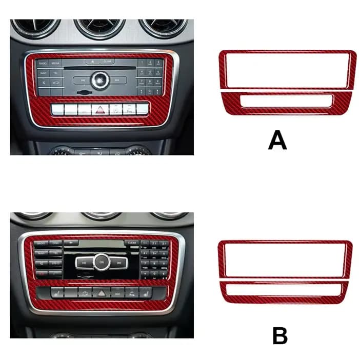 Autocollant de décoration de cadre de panneau CD de Console de voiture en Fiber de carbone véritable pour Mercedes Benz CLA 2014 – 2018, accessoires d'intérieur de voiture