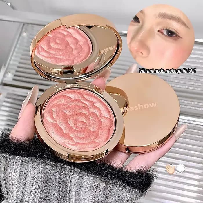 Poudre de blush rose gaufrée