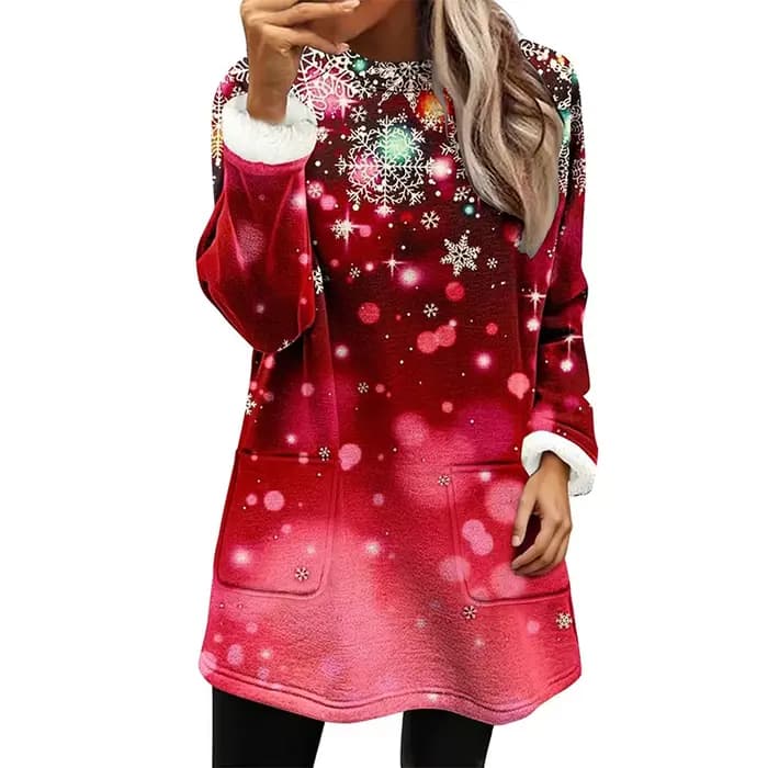 Sweat-shirt polaire bonhomme de neige de noël pour femmes, imprimé en 3D, mode décontractée, Streetwear, col rond, pulls à capuche, hauts Harajuku, tissus pour femmes