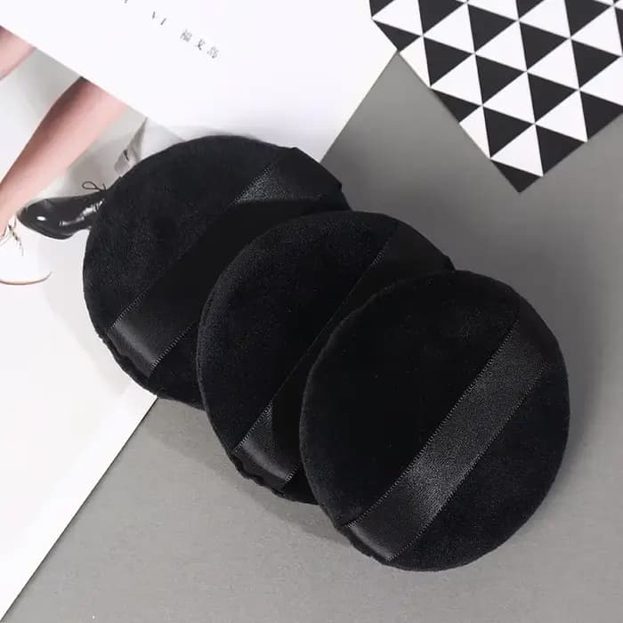 1Pc moelleux velours maquillage bouffées poudre libre éponge bouffée noir grand cosmétique