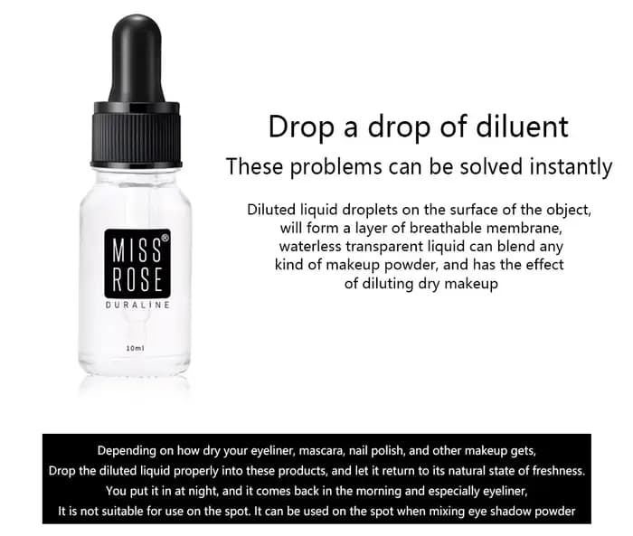 MISS ROSE Transparent éclaircir dilué Eyeliner crème poudre maquillage fard à joues huile pour ongles ombre à paupières coloration liquide Diluant