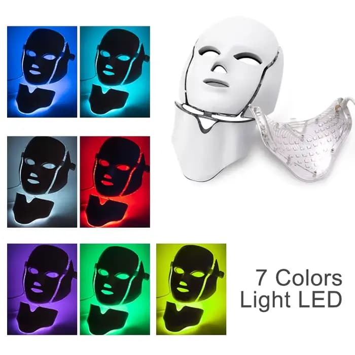 Masque LED pour le visage, 7 couleurs, masque de beauté LED, rajeunissement de la peau, anti-acné, photothérapie, blanchiment, resserrement de la peau, outil de soin à domicile