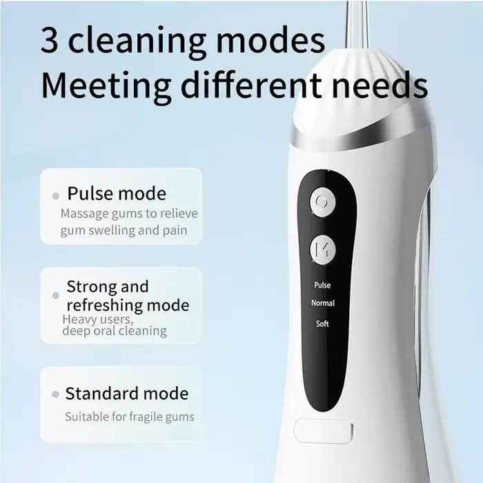 Irrigateur buccal, 3 Modes de nettoyage, Portable, Rechargeable, étanche IP65, fil dentaire, blanchiment des dents, Jet, 200ML