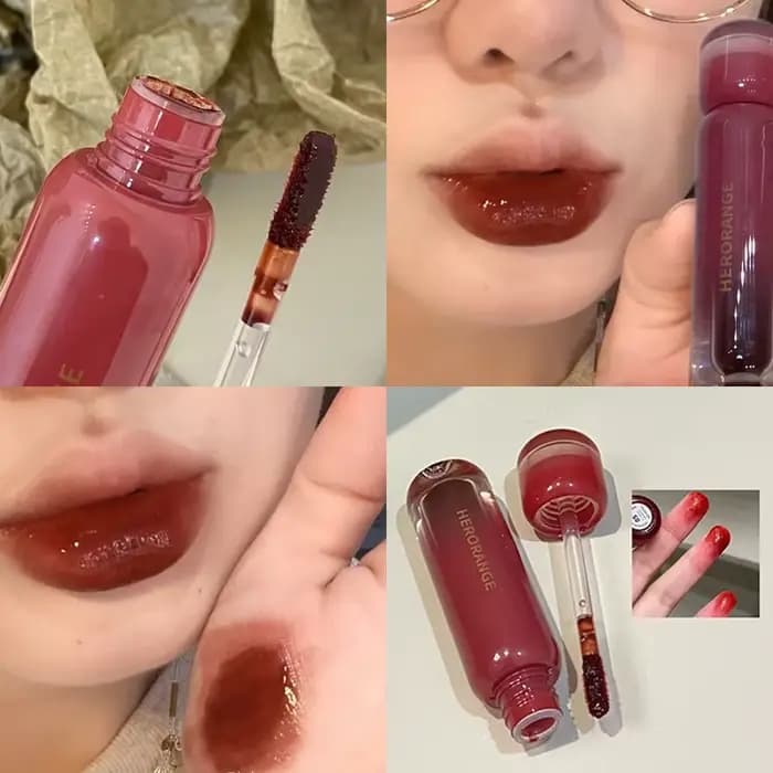 Gloss à lèvres rouge violet gelée