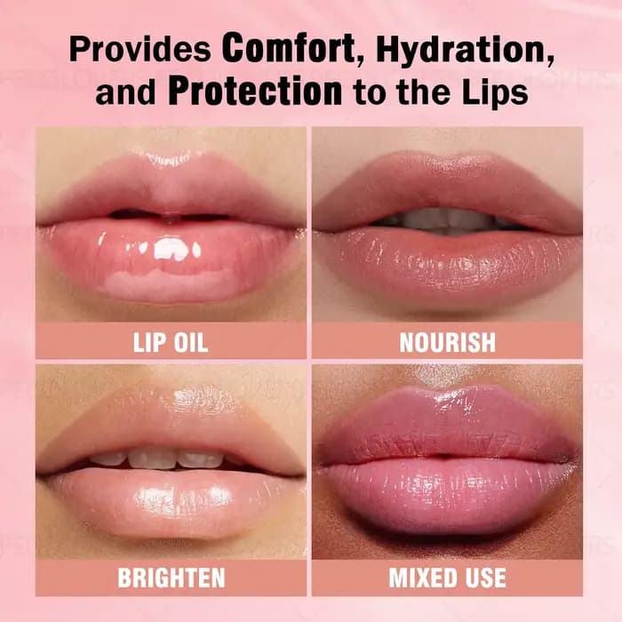 Huile à lèvres hydratante transparente effet gelée