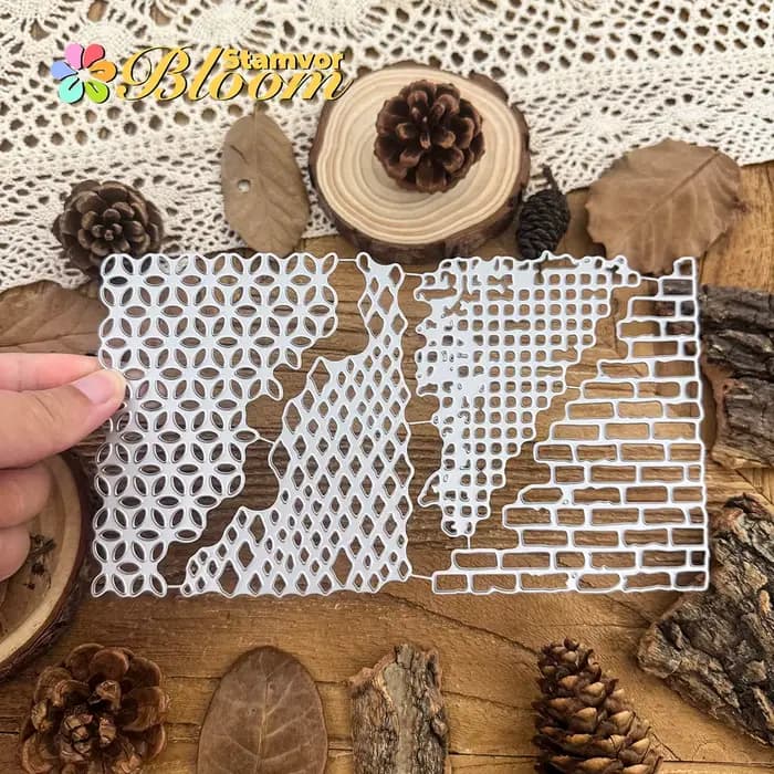 Original rétro cassé Texture dentelle brique mur arrière-plans métal matrices de découpe Scrapbooking décoratif gaufrage