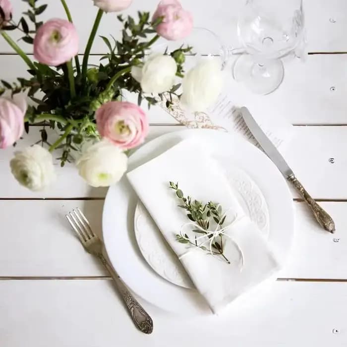 Serviettes en lin blanc de couleur naturelle, 6 pièces, pour dîner de Table de fête de mariage, linge de Table écologique
