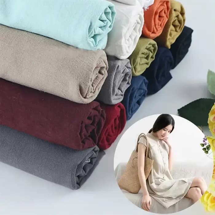 Tissu en coton et lin doux, matière organique, pur coton naturel cambrique Eco, vêtements de bricolage, tissu Patchwork, mousseline Crape
