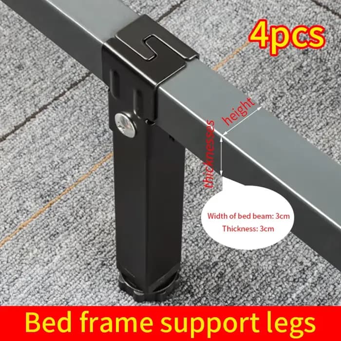 Colonne de support de pied de lit à cadre nervuré, 3 × 3cm, pied de serrage, support latéral de lit, meubles réglables renforcés, fond de lit muet