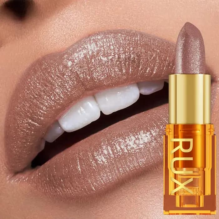 Rouge à lèvres métallique brillant à paillettes audacieuses et intenses