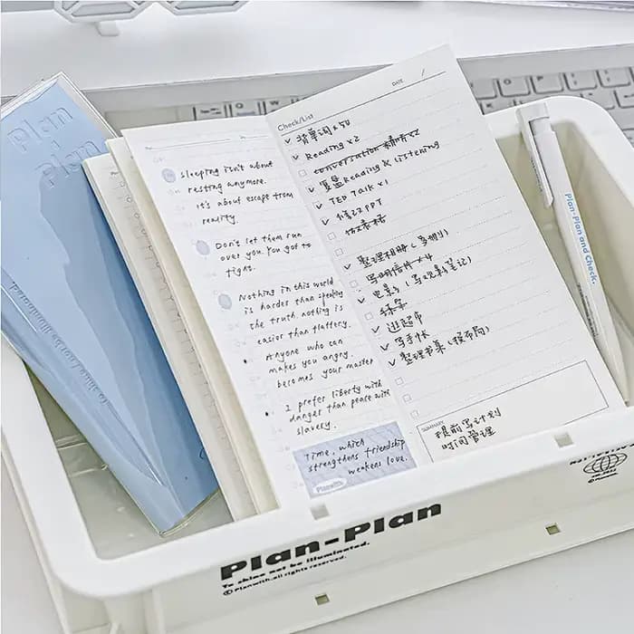 Planwith To Do List Bloc-notes sans daté pour planificateur quotidien, bloc-notes pour organisateur de liste de contrôle des tâches pour le travail et l'étude avec autocollants ABC