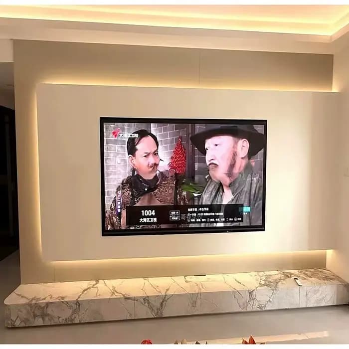 Meuble TV bas moderne avec base décorative, support pour téléviseur, mobilier de salon