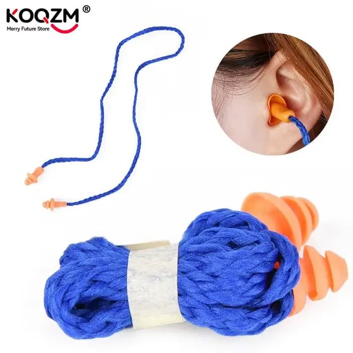 Bouchons d'oreille en silicone souple avec cordon, protection auditive réutilisable, réduction du bruit, cache-oreilles, 10 pièces