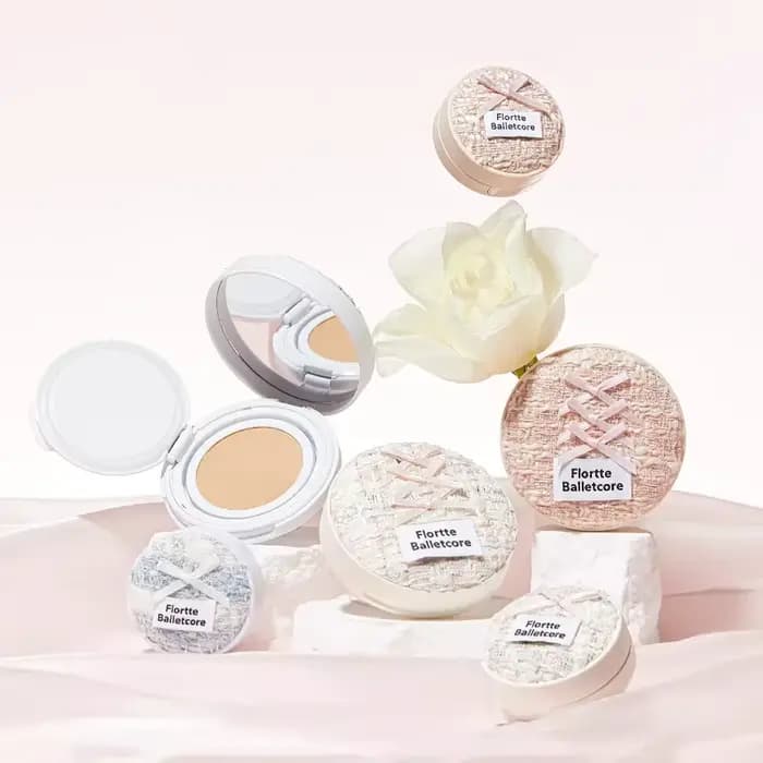 FLORTTE Base De Maquillage Ballet fond De teint liquide végétalien doux coussin d'air BB CC crème contrôle De l'huile