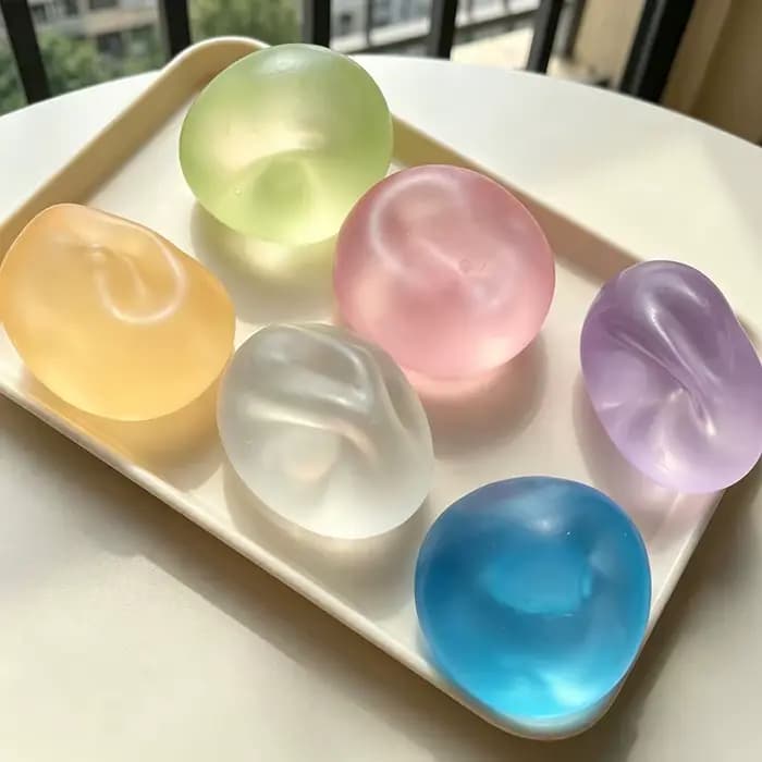 Jouet sensoriel anti-stress en gelée multicolore transparente, non toxique, doux et soyeux, pour l'ADHD, l'autisme, apaisant
