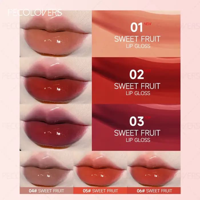 1PC Gloss à lèvres naturel nude haute brillance - Hydratant longue durée