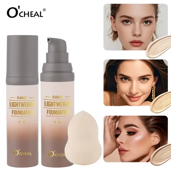 Fond de teint léger O'CHEAL Flawsless avec houppette