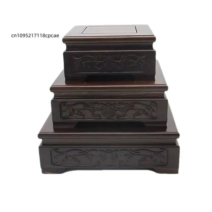Socle en bois massif pour vase, cristal, pierre et objets de collection, support de présentation carré en bois pour la décoration de la maison