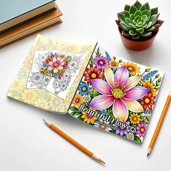Livre de coloriage artistique pour adultes, motifs floraux relaxants, dessin de graffitis, soulagement du stress, temps libre, parfait pour un cadeau d'anniversaire