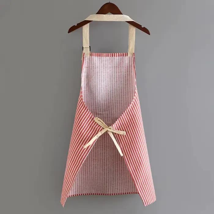 Tablier rayé en lin respirant coton cuisine cuisson cuisine nettoyage tabliers Restaurant serveurs et cuisiniers uniformes de travail de mode