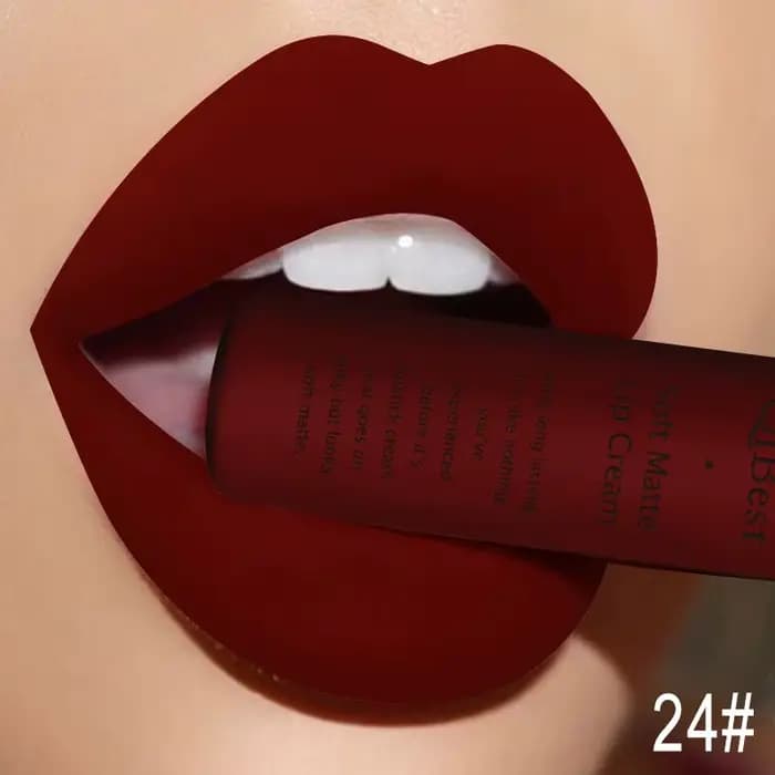 QIBEST mat liquide rouge à lèvres imperméable longue durée velours Mate nu