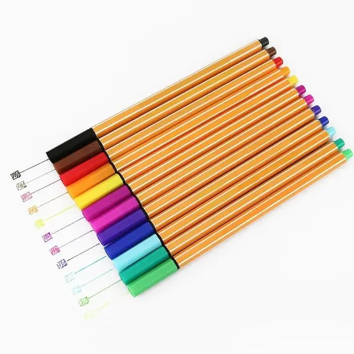 12 couleurs Fineliner ensemble dessin stylo 0.4mm Liner stylos croquis marqueur Tiralineas Tekenen lettrage marqueurs Pennarelli Dessin