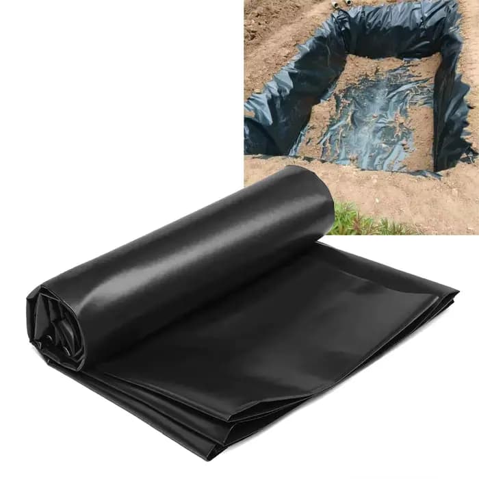 Revêtement d'étang PE noir, doublure d'étang noir, pour cascade, étangs à poissons, fontaine de jardin