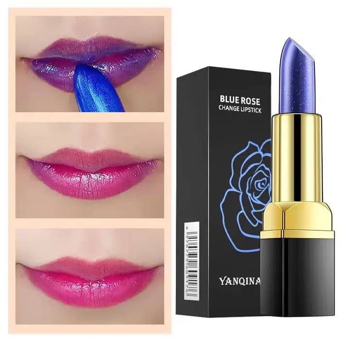 Rouge à lèvres bleu rose changeant de couleur en fonction de la température