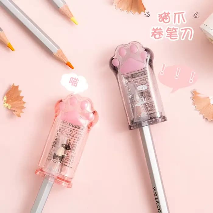 Taille-crayon Kawaii en forme de patte de chat, mignon, portable, cadeau de papeterie scolaire pour enfants