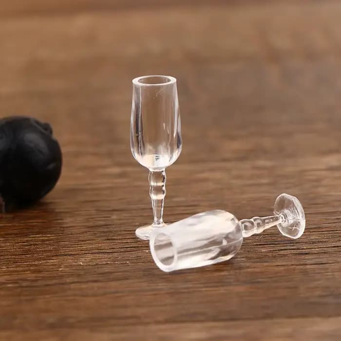Gobelets pour maison de poupée, verres à vin rouge/jus pour la cuisine, 6 pièces