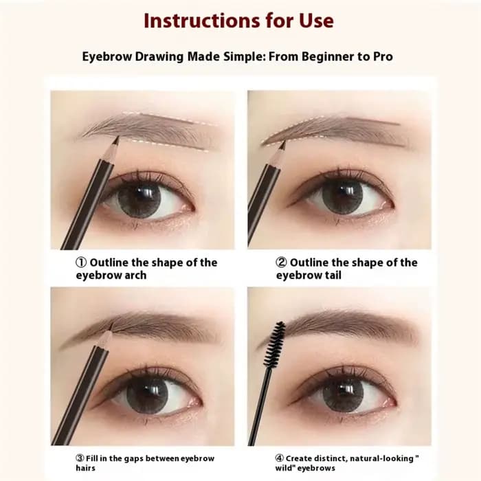 Crayon à sourcils 2 en 1 avec brosse